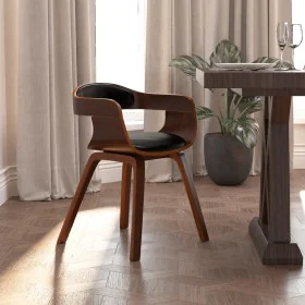 Esszimmerstuhl aus Kunstleder und gebogener schwarzer Holzstruktur von , Essstühle - Ref: Foro24-3092371, Preis: 174,89 €, Ra...