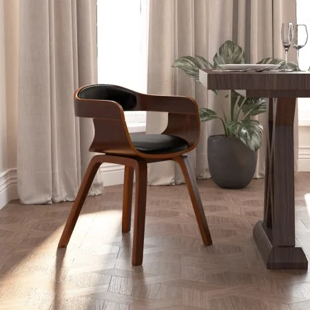 Synthetic leather and black curved wood dining chair by , dining chairs - Ref: Foro24-3092371, Price: 174,89 €, Discount: %