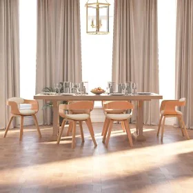 Sillas de comedor 6 uds madera curvada y cuero sintético crema de , Sillas de comedor - Ref: Foro24-3092392, Precio: 985,10 €...