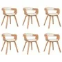 Dining chairs 6 pcs curved wood and cream synthetic leather by , dining chairs - Ref: Foro24-3092392, Price: 1,00 €, Discount: %