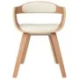 Dining chairs 6 pcs curved wood and cream synthetic leather by , dining chairs - Ref: Foro24-3092392, Price: 1,00 €, Discount: %