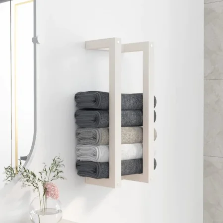Solid white pine wood towel rack 23x18x60 cm by , Towel racks - Ref: Foro24-822393, Price: 20,80 €, Discount: %