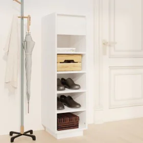 Massives Schuhregal aus weißem Kiefernholz 30x34x105 cm von , Schuhregale und Schuhorganisatoren - Ref: Foro24-813556, Preis:...