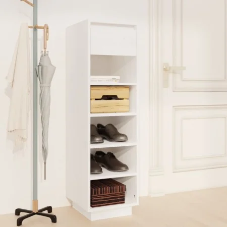 Solid white pine wood shoe cabinet 30x34x105 cm by , Shoe racks and shoe organizers - Ref: Foro24-813556, Price: 68,98 €, Dis...