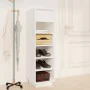 Massives Schuhregal aus weißem Kiefernholz 30x34x105 cm von , Schuhregale und Schuhorganisatoren - Ref: Foro24-813556, Preis:...