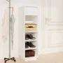 Solid white pine wood shoe cabinet 30x34x105 cm by , Shoe racks and shoe organizers - Ref: Foro24-813556, Price: 68,98 €, Dis...