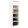 Solid white pine wood shoe cabinet 30x34x105 cm by , Shoe racks and shoe organizers - Ref: Foro24-813556, Price: 68,98 €, Dis...