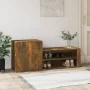 Schuhschrank aus geräucherter Eichen-Sperrholzplatte, 130x35x54 cm. von , Schuhregale und Schuhorganisatoren - Ref: Foro24-81...