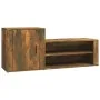Schuhschrank aus geräucherter Eichen-Sperrholzplatte, 130x35x54 cm. von , Schuhregale und Schuhorganisatoren - Ref: Foro24-81...