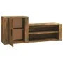 Schuhschrank aus geräucherter Eichen-Sperrholzplatte, 130x35x54 cm. von , Schuhregale und Schuhorganisatoren - Ref: Foro24-81...