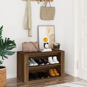 Shoe cabinet made of brown oak plywood, measuring 75x35x45 cm. by , Shoe racks and shoe organizers - Ref: Foro24-816903, Pric...