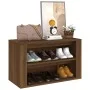 Schuhschrank aus braunem Eichenfurnierholz, 75x35x45 cm. von , Schuhregale und Schuhorganisatoren - Ref: Foro24-816903, Preis...