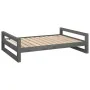 Solid pine wood dog bed in gray, 105.5x75.5x28 cm by , Beds for dogs - Ref: Foro24-821489, Price: 89,84 €, Discount: %
