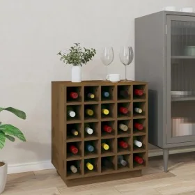 Botellero de madera maciza de pino marrón miel 55,5x34x61 cm de , Armarios para vino y licores - Ref: Foro24-821530, Precio: ...