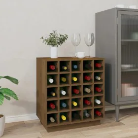 Solid pine wood wine rack in honey brown color, 55.5x34x61 cm by , Wine and liquor cabinets - Ref: Foro24-821530, Price: 85,9...