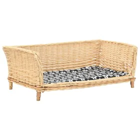 Cesta para perros con cojín sauce natural 90x54x35 cm de , Camas para perros - Ref: Foro24-170775, Precio: 128,72 €, Descuent...