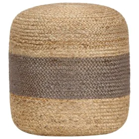 Handmade gray pouf 40x45 cm made of jute by , Ottomans - Ref: Foro24-248077, Price: 68,33 €, Discount: %
