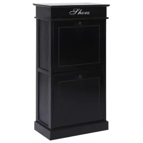 Black Paulownia wood shoe cabinet 50x28x98 cm by , Shoe racks and shoe organizers - Ref: Foro24-284092, Price: 176,13 €, Disc...