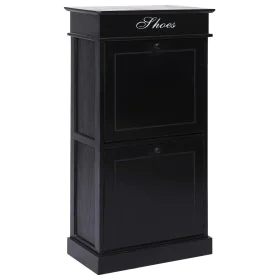 Mueble zapatero de madera de Paulownia negro 50x28x98 cm de , Zapateros y organizadores de calzado - Ref: Foro24-284092, Prec...