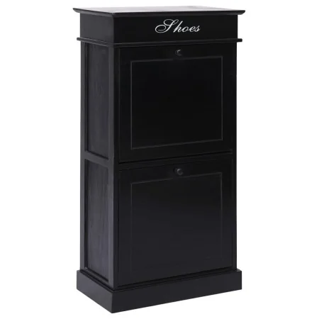 Black Paulownia wood shoe cabinet 50x28x98 cm by , Shoe racks and shoe organizers - Ref: Foro24-284092, Price: 175,90 €, Disc...