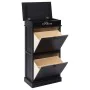 Mueble zapatero de madera de Paulownia negro 50x28x98 cm de , Zapateros y organizadores de calzado - Ref: Foro24-284092, Prec...