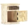 Massiver Nachttisch aus weißem Mangoholz 40x30x50 cm von , Nachttische - Ref: Foro24-285896, Preis: 109,38 €, Rabatt: %
