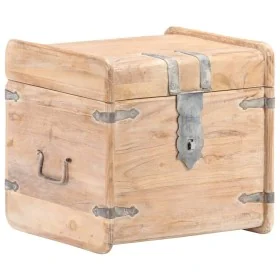 Baúl de madera maciza de acacia 40x40x40 cm de , Baúles de almacenamiento - Ref: Foro24-289648, Precio: 128,42 €, Descuento: %