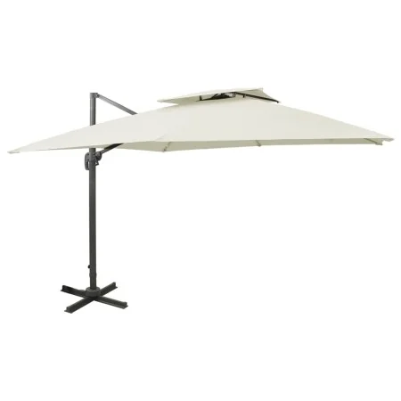 Garten-Pendelschirm mit doppelter Abdeckung in Sandfarbe, 300x300 cm. von , Sonnenschirme - Ref: Foro24-312368, Preis: 308,59...