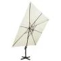 Garden cantilever umbrella with double cover sand 300x300 cm by , Umbrellas - Ref: Foro24-312368, Price: 294,95 €, Discount: %