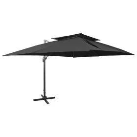 Garden cantilever umbrella with double black cover 400x300 cm by , Umbrellas - Ref: Foro24-312377, Price: 328,16 €, Discount: %