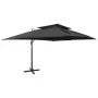 Gartenschirm mit Doppeldach in Schwarz, 400x300 cm, freitragend. von , Sonnenschirme - Ref: Foro24-312377, Preis: 328,16 €, R...