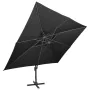 Garden cantilever umbrella with double black cover 400x300 cm by , Umbrellas - Ref: Foro24-312377, Price: 309,05 €, Discount: %