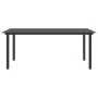 Mesa de comedor para jardín acero y vidrio negro 190x90x74 cm de , Mesas de jardín - Ref: Foro24-313111, Precio: 221,30 €, De...