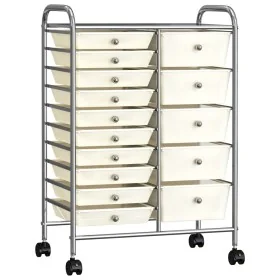 Portable storage cart XXL with 15 white plastic drawers by , Cargo forklifts - Ref: Foro24-320408, Price: 128,94 €, Discount: %