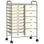 Portable storage cart XXL with 15 white plastic drawers by , Cargo forklifts - Ref: Foro24-320408, Price: 128,94 €, Discount: %