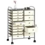 Portable storage cart XXL with 15 white plastic drawers by , Cargo forklifts - Ref: Foro24-320408, Price: 128,94 €, Discount: %
