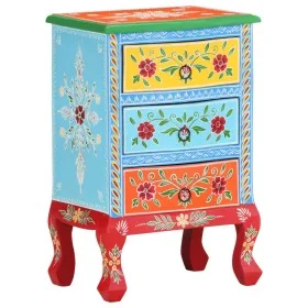 Hand-painted solid mango wood bedside table 40x30x60 cm by , Nightstands - Ref: Foro24-321667, Price: 127,81 €, Discount: %