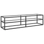 Black TV stand with black tempered glass 160x40x40 cm by , TV Furniture - Ref: Foro24-322867, Price: 288,29 €, Discount: %