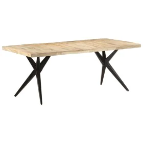 Rough mango wood dining table 200x90x76 cm by , Kitchen and dining tables - Ref: Foro24-323572, Price: 407,25 €, Discount: %