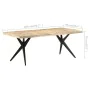 Rough mango wood dining table 200x90x76 cm by , Kitchen and dining tables - Ref: Foro24-323572, Price: 407,20 €, Discount: %