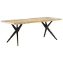Rough mango wood dining table 200x90x76 cm by , Kitchen and dining tables - Ref: Foro24-323572, Price: 407,20 €, Discount: %