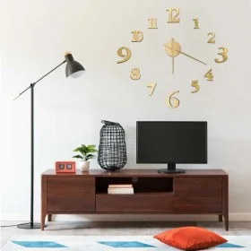3D wall clock with modern golden design 100 cm XXL by , Wall clocks - Ref: Foro24-325151, Price: 25,18 €, Discount: %