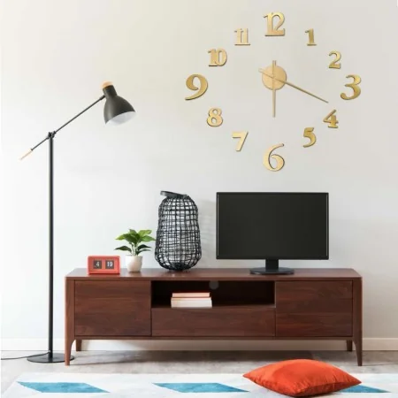 3D wall clock with modern golden design 100 cm XXL by , Wall clocks - Ref: Foro24-325151, Price: 25,18 €, Discount: %