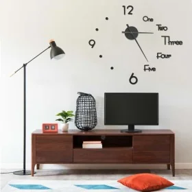 3D wall clock with modern black design 100 cm XXL by , Wall clocks - Ref: Foro24-325153, Price: 25,14 €, Discount: %