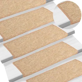 Selbstklebende Treppenmatte, 15 Stück, hellbraun, 65x21x4cm. von , Treppenmatten - Ref: Foro24-326910, Preis: 116,22 €, Rabat...