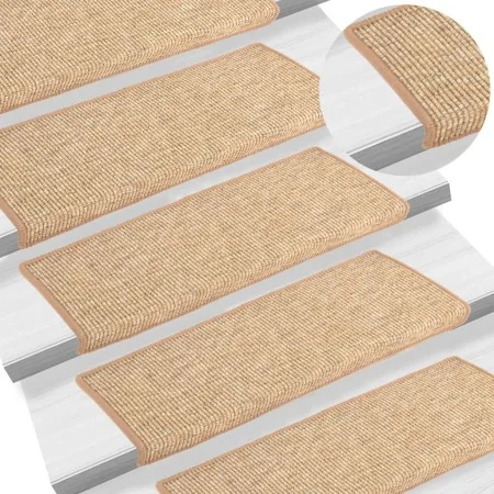Self-adhesive stair tread mat 15 units light brown 65x21x4cm by , Stair mats - Ref: Foro24-326910, Price: 116,22 €, Discount: %