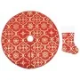 Luxury Christmas tree skirt with red fabric stocking 150 cm by , Christmas tree footmuff - Ref: Foro24-330277, Price: 23,44 €...