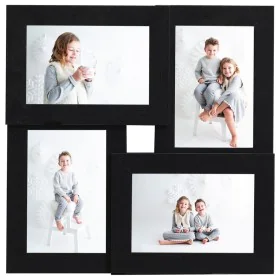 Collage photo frame for 4 photos (13x18 cm) black MDF by , Photo frames - Ref: Foro24-332775, Price: 18,50 €, Discount: %