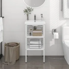 White iron sink structure 40x38x31 cm by , bathroom vanities - Ref: Foro24-338484, Price: 59,92 €, Discount: %