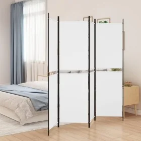 Vierfach-Panel-Raumteiler aus weißem Stoff, 200x180 cm. von , Raumteiler - Ref: Foro24-350214, Preis: 42,46 €, Rabatt: %